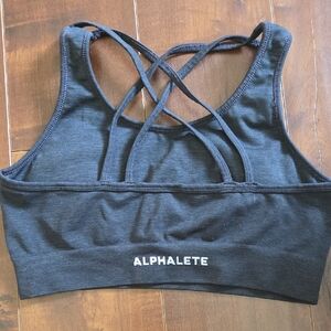 Alphalete Black Sports Bra with Strappy Back Design